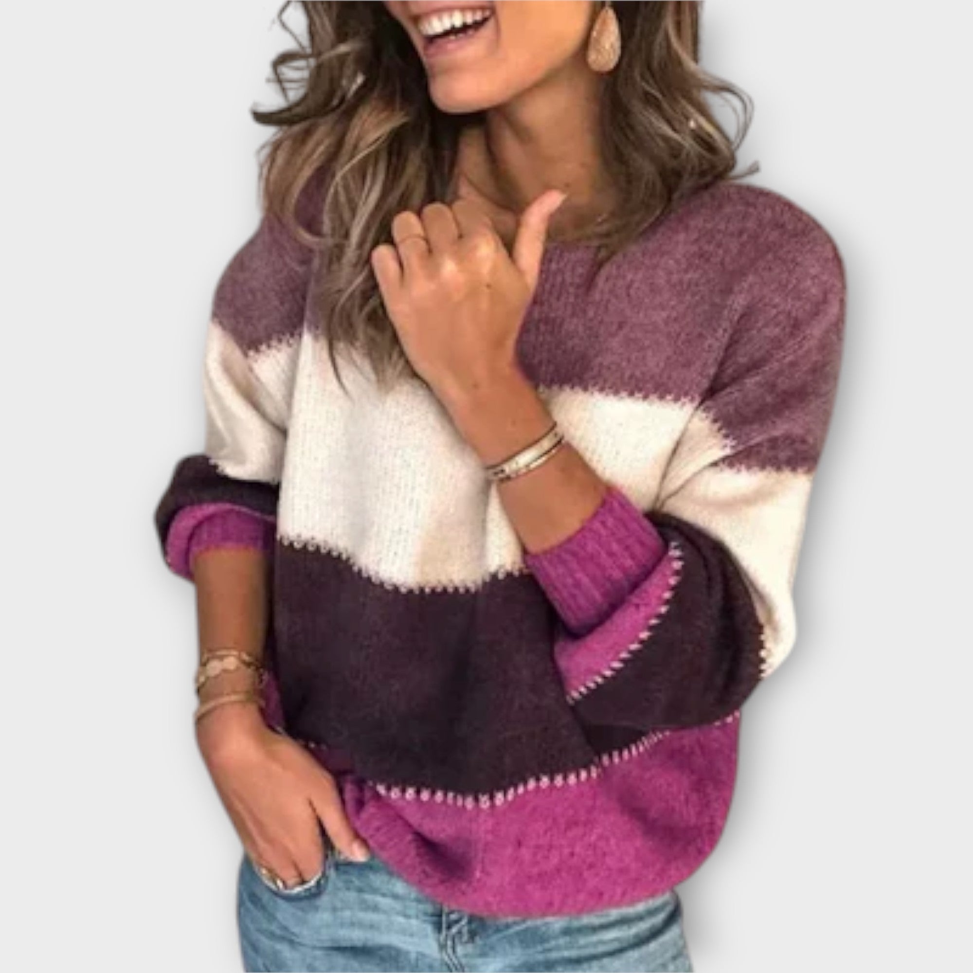 Elisa | Pulover Retro cu Dungi