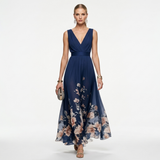 Denisa - Chiffon Floral și Decolteu în V