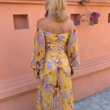 GRETA™ – ROCHIE FLORALĂ LUNGĂ CU DECUPAJ ADÂNC