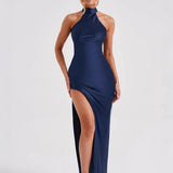 ZEYNEP | Rochie maxi elegantă din satin cu decolteu halter