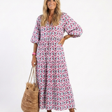 MIREYA | ROCHIE MIDI CU MANECI LUNGI ȘI MODEL GEOMETRIC