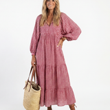 ARLETTE | ROCHIE MIDI CU MÂNECI LUNGI ȘI PRINT GEOMETRIC