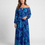 Aspen | Rochie maxi florală cu umerii goi