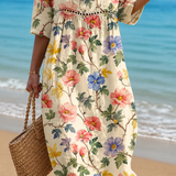 Rochie Midi Florală Elegantă de Grădină