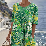 Rochie midi florală, lejeră și ușoară