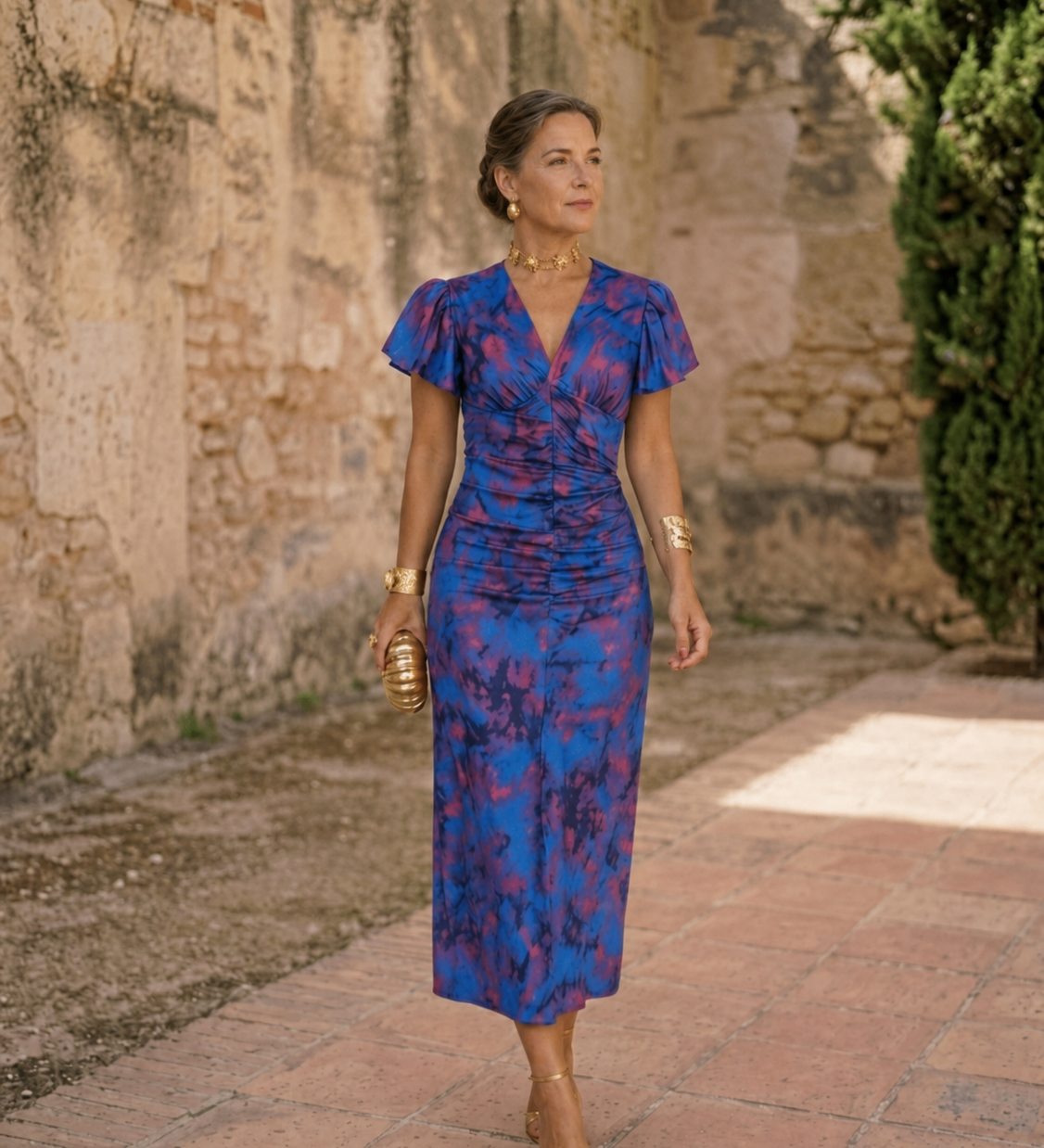 WANDA | ROCHIE MIDI CU MÂNECI BUFANTE