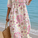 Rochie Midi de Vară Ușoară cu Model Floral