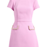 Rochie mini cu mâneci decorate cu perle