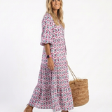 MIREYA | ROCHIE MIDI CU MANECI LUNGI ȘI MODEL GEOMETRIC