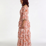 Rosalie | Rochie Maxi cu Umeri Decupați și Frape Florale
