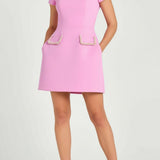 Rochie mini cu mâneci decorate cu perle
