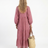 ARLETTE | ROCHIE MIDI CU MÂNECI LUNGI ȘI PRINT GEOMETRIC