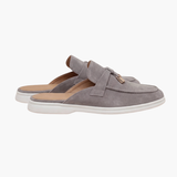Mule Mediteranean din Suede Gri Deschis