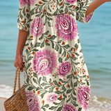 Rochie Florală Elegantă de Plajă