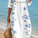Rochie Midi Florală Ușoară