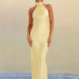 ZEYNEP | Rochie maxi elegantă din satin cu decolteu halter