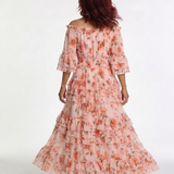Rosalie | Rochie Maxi cu Umeri Decupați și Frape Florale