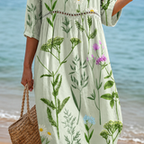 Rochie de Plajă Botanică și Ușoară