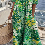 Rochie midi florală, lejeră și ușoară