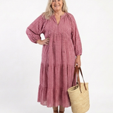 ARLETTE | ROCHIE MIDI CU MÂNECI LUNGI ȘI PRINT GEOMETRIC