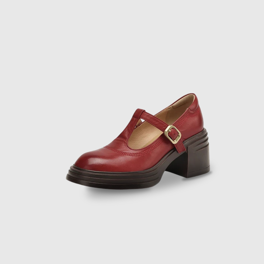 Ileana | Pantofi Mary Jane cu Toc Gros Élise