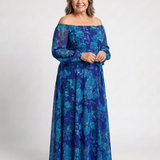 Aspen | Rochie maxi florală cu umerii goi