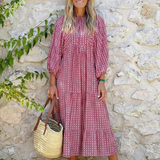 ARLETTE | ROCHIE MIDI CU MÂNECI LUNGI ȘI PRINT GEOMETRIC