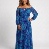Aspen | Rochie maxi florală cu umerii goi