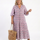 MIREYA | ROCHIE MIDI CU MANECI LUNGI ȘI MODEL GEOMETRIC