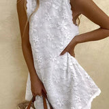 Rochie mini lejeră cu dantelă, fără mâneci