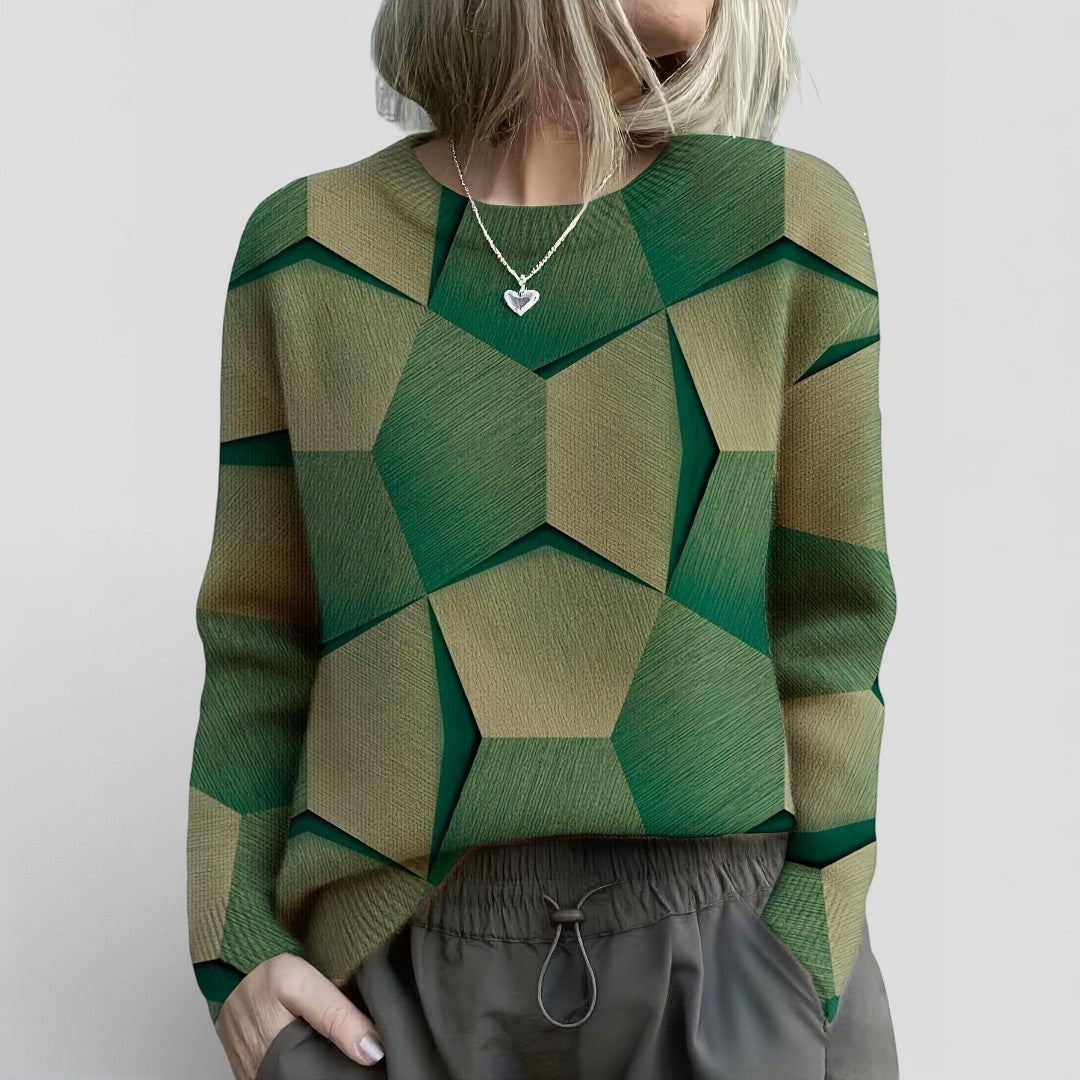 Vera | Pulover cu Model Geometric