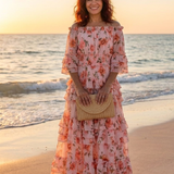 Rosalie | Rochie Maxi cu Umeri Decupați și Frape Florale