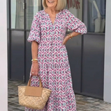 MIREYA | ROCHIE MIDI CU MANECI LUNGI ȘI MODEL GEOMETRIC