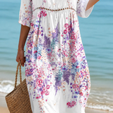 Rochie de Plajă Florală Ușoară și Aerisită