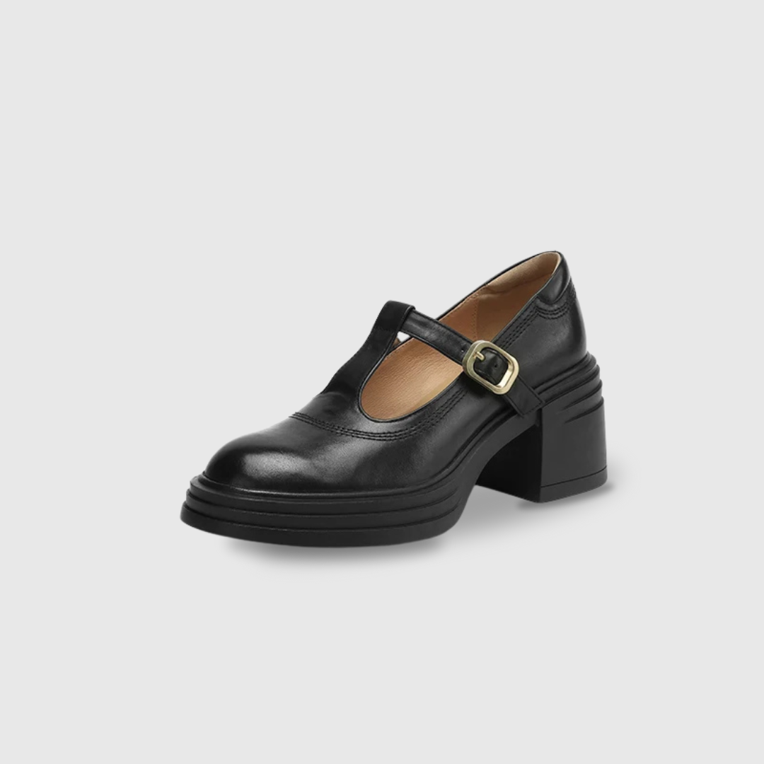 Ileana | Pantofi Mary Jane cu Toc Gros Élise