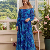 Aspen | Rochie maxi florală cu umerii goi