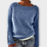 Regine | Pulover din Tricot cu Guler Rotund