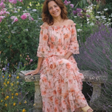 Rosalie | Rochie Maxi cu Umeri Decupați și Frape Florale