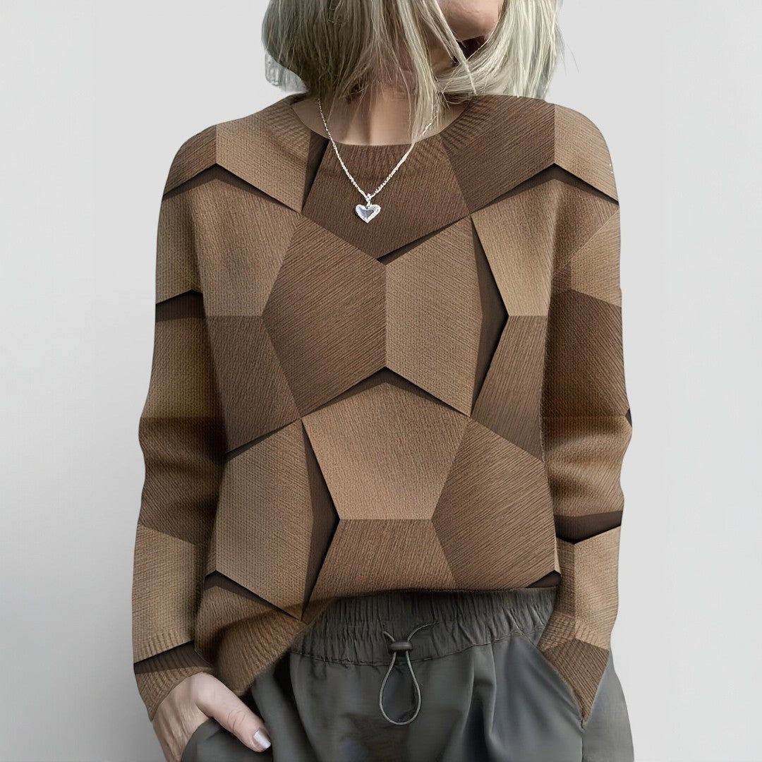 Vera | Pulover cu Model Geometric
