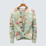 Merryn - Cardigan tricotat cu flori
