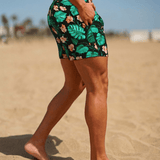 Shorts de baie Mondeo - Hibiscus Negru