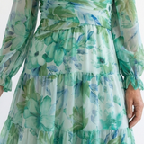 Althea | Rochie Maxi Floral cu Mâneci Lungi