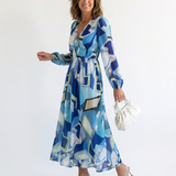 Althea | Rochie Maxi Floral cu Mâneci Lungi