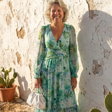 Althea | Rochie Maxi Floral cu Mâneci Lungi