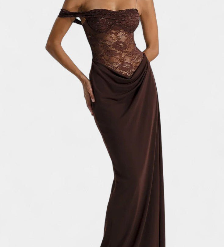 Castanza™ | Rochie din dantelă asimetrică