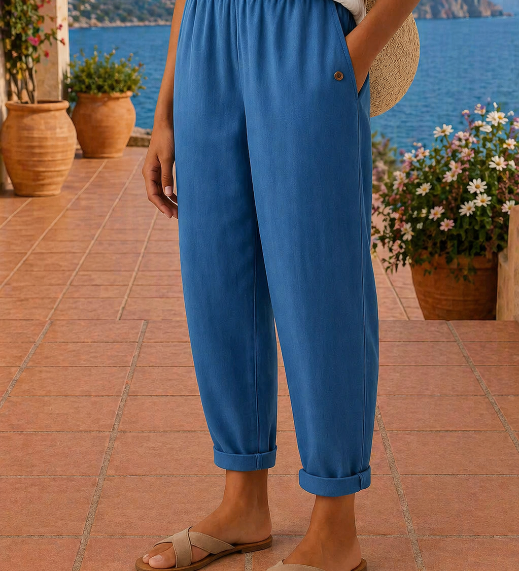 Larisa - Pantaloni lejeri cu talie elastică