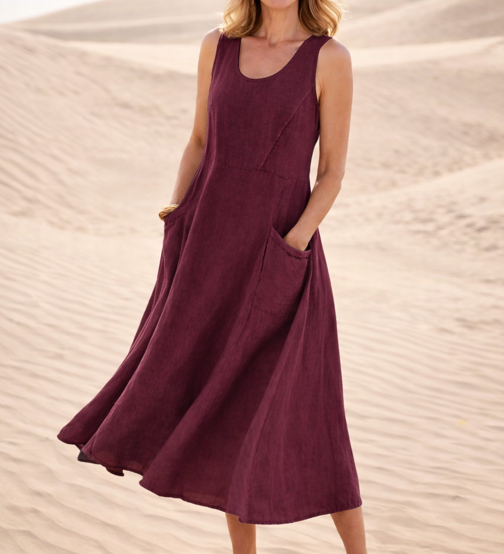 Luna – Rochie midi confortabilă în croială A