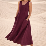 Luna – Rochie midi confortabilă în croială A