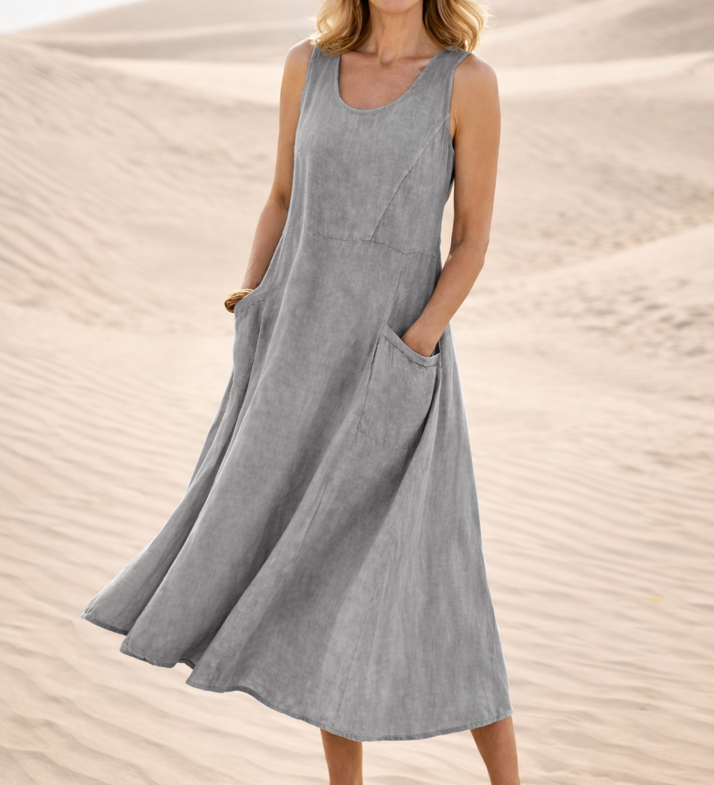 Luna – Rochie midi confortabilă în croială A