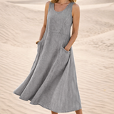 Luna – Rochie midi confortabilă în croială A